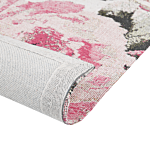 Cotton Area Rug Pink Flowers Motif 200 X 300 Cm Rustic Boho Beliani