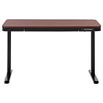 Electrically Adjustable Desk Dark Wood Black Tabletop Powder Coated Steel Frame Sit And Stand 120 X 60 Cm Modern Design Beliani