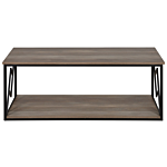 Coffee Table Dark Wood Top Black Metal Frame 120 X 60 Cm Rectangular Modern Industrial Living Room Beliani