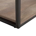 Coffee Table Dark Wood Top Black Metal Frame 120 X 60 Cm Rectangular Modern Industrial Living Room Beliani