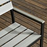 Outsunny 2 Seater Garden Bench, Slatted Outdoor Bench With Steel Frame, Garden Loveseat, 122 X 65 X 92 Cm, Grey