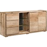 Large Sideboard With Led Light Natural Finish