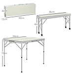 Outsunny Foldable Camping Picnic Table And Chairs, Lightweight Aluminium Garden Table Set With 2 Benches For Camping, Garden, Party, Bbq, Silver