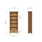 Wooden Bookcase Medium Oak Finish