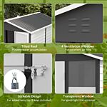 Outsunny 9x 6ft Metal Outdoor Garden Shed, Galvanised Tool Storage Shed W/ Sloped Roof, Lockable Door For Patio Lawn, Dark Grey