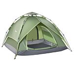 Outsunny Three Man Pop Up Tent Camping Festival Hiking Family Travel Shelter Portable