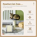 Pawhut Cat Scratching Post, Cat Tree Scratching Kitten Activity Centre Climber Hanging Ball, Scratch Post For Indoor Cats, Grey