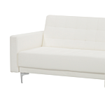 Corner Sofa Bed White Faux Leather Tufted Modern L-shaped Modular 4 Seater Left Hand Chaise Longue Beliani