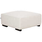 Right Hand Corner Sofa With Ottoman Off-white Corduroy L-shaped 4 Seater Jumbo Cord With Throw Pillows Modern Design Beliani