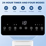 Homcom 9,000 Btu Portable Air Conditioner, Smart Home Wifi Compatible, Dehumidifier Cooling Fan For Room Up To 20m², With Remote, Led Display White