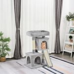 Pawhut Cats 3-tier Sisal Rope Leisure Tree Light Grey