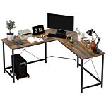 Homcom Corner Gaming Desk L-shape Computer Pc Workstation Home Office Study Three Worktop Writing Table 150 X 150 X 75 Cm