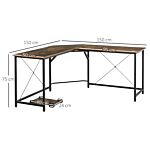 Homcom Corner Gaming Desk L-shape Computer Pc Workstation Home Office Study Three Worktop Writing Table 150 X 150 X 75 Cm