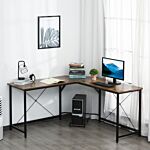 Homcom Corner Gaming Desk L-shape Computer Pc Workstation Home Office Study Three Worktop Writing Table 150 X 150 X 75 Cm