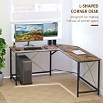 Homcom Corner Gaming Desk L-shape Computer Pc Workstation Home Office Study Three Worktop Writing Table 150 X 150 X 75 Cm