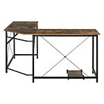 Homcom Corner Gaming Desk L-shape Computer Pc Workstation Home Office Study Three Worktop Writing Table 150 X 150 X 75 Cm