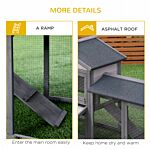 Pawhut Wooden Double Tier Rabbit Guinea Pig Hutch Small Animal House Water Resistant Roof Ramp 147 X 54 X 84 Cm