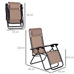 Outsunny Zero Gravity Chair Metal Frame Armchair Outdoor Folding & Reclining Sun Lounger With Head Pillow For Patio Decking Gardens Camping, Beige