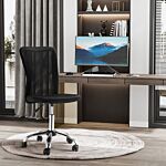 Vinsetto Home Office Mesh Task Chair Ergonomic Armless Mid Back Height Adjustable With Swivel Wheels, Black