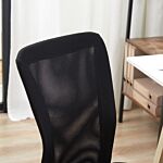 Vinsetto Home Office Mesh Task Chair Ergonomic Armless Mid Back Height Adjustable With Swivel Wheels, Black