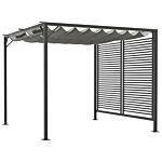 Outsunny 3 X 2.8m Metal Pergola, With Retractable Fabric Roof - Grey