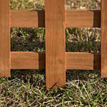 Outsunny 60l X 1d X 34h Cm Pack Of 12 Wooden Border Fences, Garden Fixed Picket Fence For Lawn Edging, Flowerbed, Brown