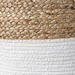 Set Of 2 Storage Baskets Cotton Jute White And Natural 50 Cm Laundry Bins Boho Beliani