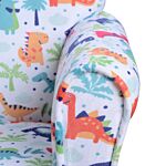 Homcom Children Armchair Kids Sofa Tub Chair Seat Cartoon Dinosaur Pattern Bedroom Flannel Wooden Frame Non-slip Playroom Seater