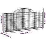 Vidaxl Arched Gabion Baskets 6 Pcs 200x30x80/100 Cm Galvanised Iron