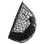 Hanging Chair Black Rattan Round Wicker Basket Without Stand With Cushions Boho Beliani