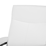 Reclining Armchair White Faux Leather Adjustable Back Wooden Base Pull-out Footstool High Back Modern Design Beliani