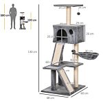 Pawhut 51" Cat Tree,activity Tower With Condo Scratching Posts Ladders And Two Toys For Kitty Pet Climbing Relaxing And Playing