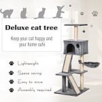 Pawhut 51" Cat Tree,activity Tower With Condo Scratching Posts Ladders And Two Toys For Kitty Pet Climbing Relaxing And Playing