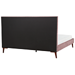 Eu Super King Size Pink Velvet Fabric 6ft Upholstered Frame Headboard Honeycomb Quilted Modern Design Beliani