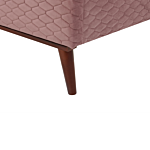 Eu Super King Size Pink Velvet Fabric 6ft Upholstered Frame Headboard Honeycomb Quilted Modern Design Beliani