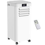 Homcom 8000 Btu 4-in-1 Compact Portable Mobile Air Conditioner Unit Cooling Dehumidifying Ventilating W/ Fan Remote Led Display 24 Hr Timer Auto Shut