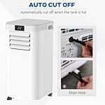 Homcom 8000 Btu 4-in-1 Compact Portable Mobile Air Conditioner Unit Cooling Dehumidifying Ventilating W/ Fan Remote Led Display 24 Hr Timer Auto Shut