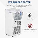 Homcom 8000 Btu 4-in-1 Compact Portable Mobile Air Conditioner Unit Cooling Dehumidifying Ventilating W/ Fan Remote Led Display 24 Hr Timer Auto Shut