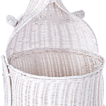 Wicker Kangaroo Basket White Rattan Woven Toy Hamper Child's Room Accessory Beliani