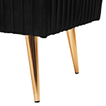 Bench Black Velvet Upholstered Gold Metal Legs 118 X 40 Cm Glamour Living Room Bedroom Hallway Beliani