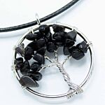 Tree Of Life Pendant - Black Agate