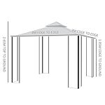 Outsunny 10 X 13ft Metal Gazebo Outdoor 2-tier Steel Frame Gazebo With Curtains Outdoor Backyard, Black/grey