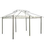 Outsunny 10 X 13ft Metal Gazebo Outdoor 2-tier Steel Frame Gazebo With Curtains Outdoor Backyard, Black/grey