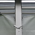 Outsunny 10 X 13ft Metal Gazebo Outdoor 2-tier Steel Frame Gazebo With Curtains Outdoor Backyard, Black/grey