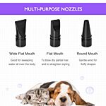 Pawhut 2800w Dog Hair Dryer Pet Grooming Blaster Water Blower Dryer W/ 3 Nozzles, Purple