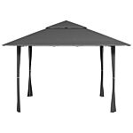 Outsunny 4 X 4m Pop-up Gazebo Double Roof Canopy Tent With Uv Proof, Roller Bag & Adjustable Legs Outdoor Party, Steel Frame, Dark Grey