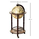 Homcom Globe Shaped Retro Style Mini Bar Drink Cabinet Mobile Wine Alcohol Beverage Storage Trolley Glass Bottle Holder W/ Wheels