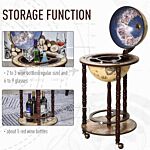 Homcom Globe Shaped Retro Style Mini Bar Drink Cabinet Mobile Wine Alcohol Beverage Storage Trolley Glass Bottle Holder W/ Wheels