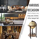 Homcom Globe Shaped Retro Style Mini Bar Drink Cabinet Mobile Wine Alcohol Beverage Storage Trolley Glass Bottle Holder W/ Wheels