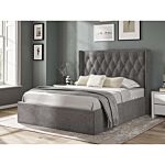 4'6 Fabric Bed - Dark Grey - Linen